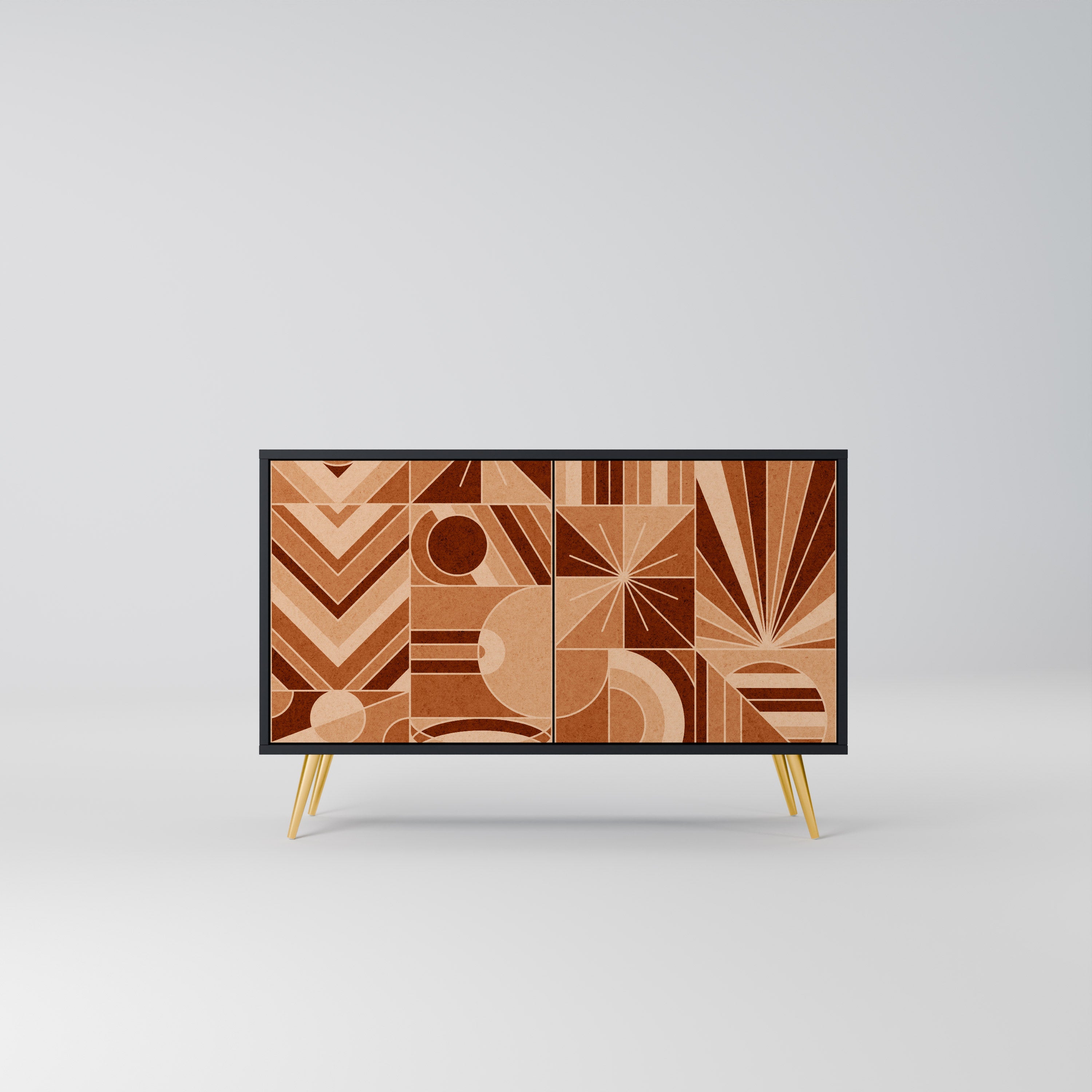 PRISM MOSAIC Aparador de 2 Portas em Acabamento Preto