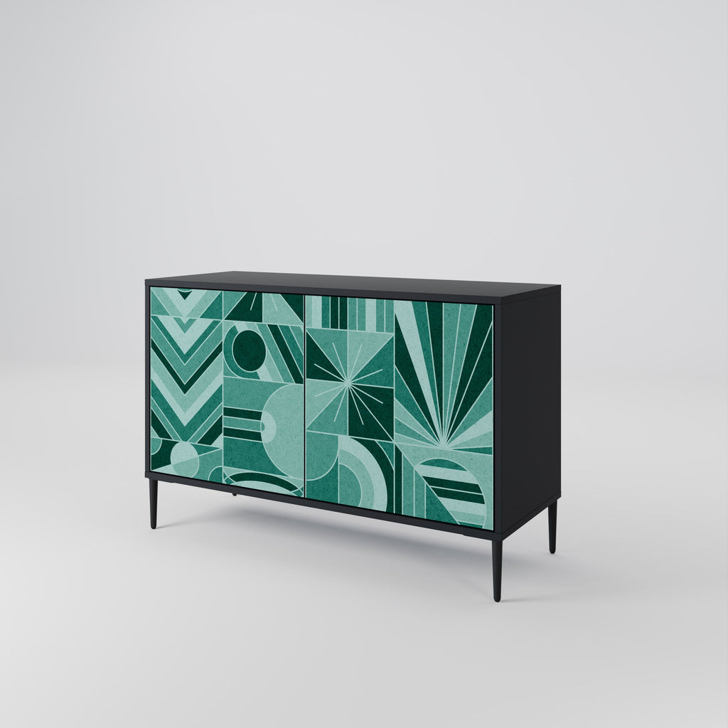 HARMONIC GRID 2-Door Sideboard in Black Finish