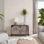 GILDED SWIRLS Aparador de 2 Portas em Acabamento Preto