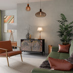 GILDED SWIRLS Aparador de 2 Portas em Acabamento Preto