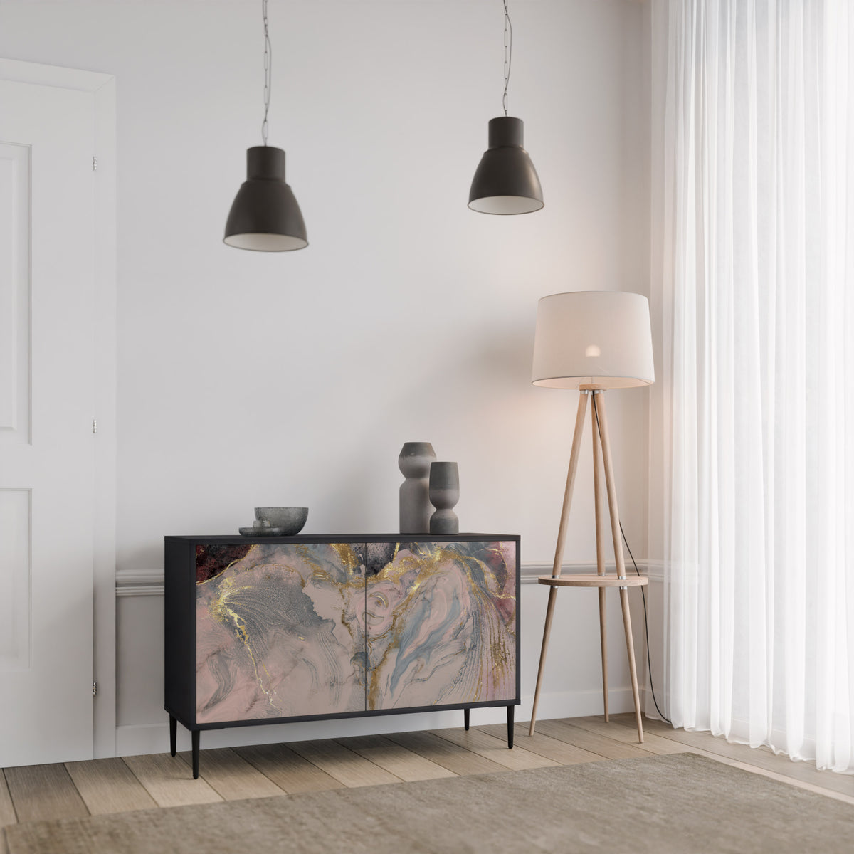 GILDED SWIRLS Aparador de 2 Portas