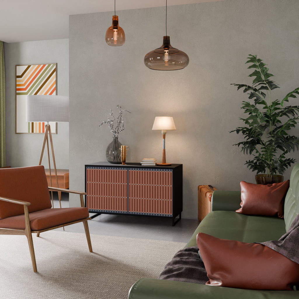 HYPNOTIC GATE Aparador de 2 Portas em Acabamento Preto