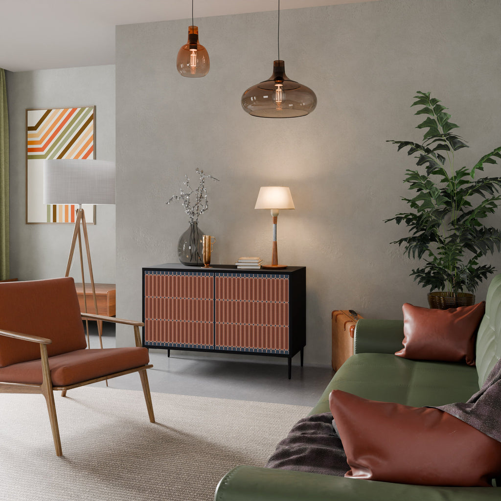 HYPNOTIC GATE Aparador de 2 Portas em Acabamento Preto