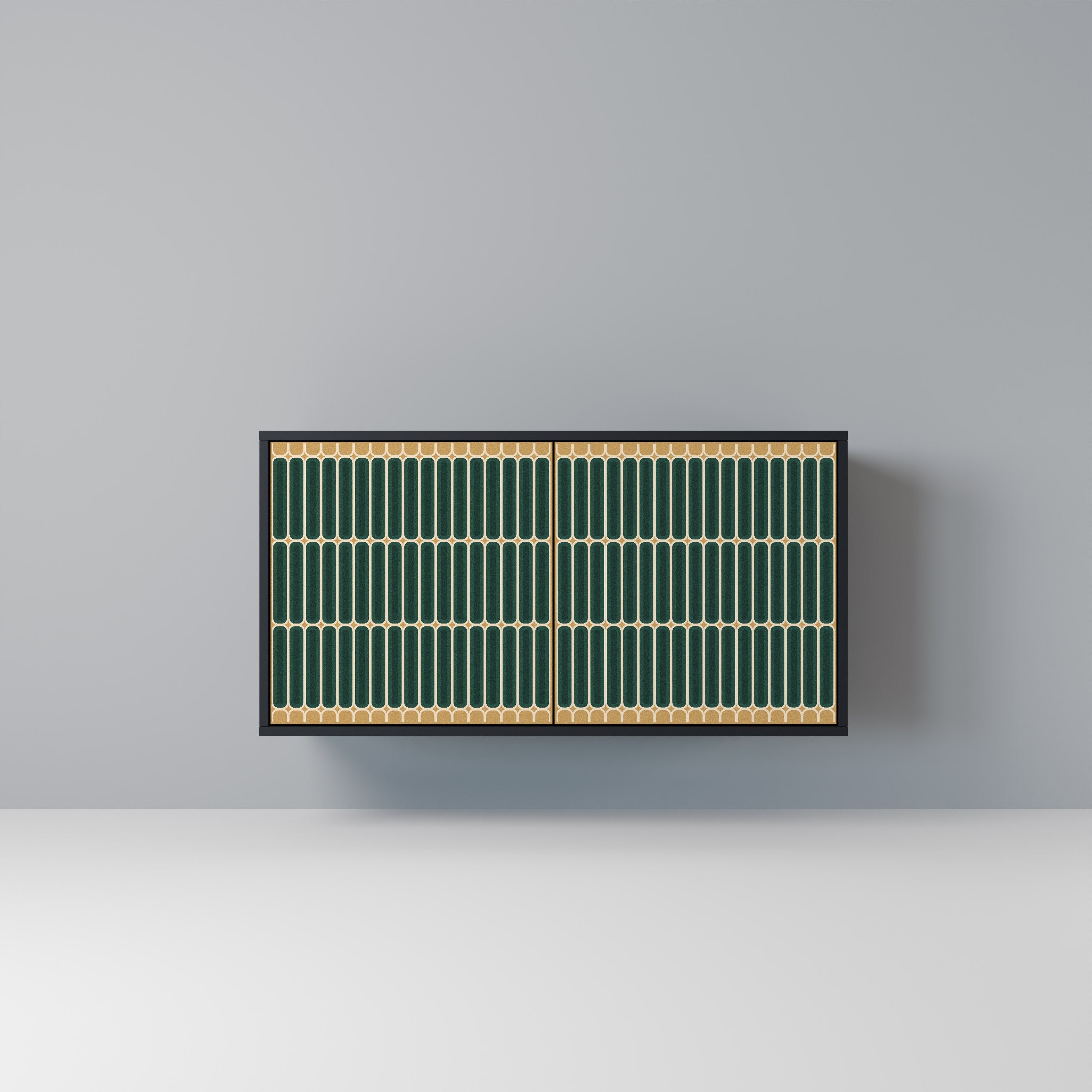 ILUSION GATE Aparador de 2 Portas em Acabamento Preto