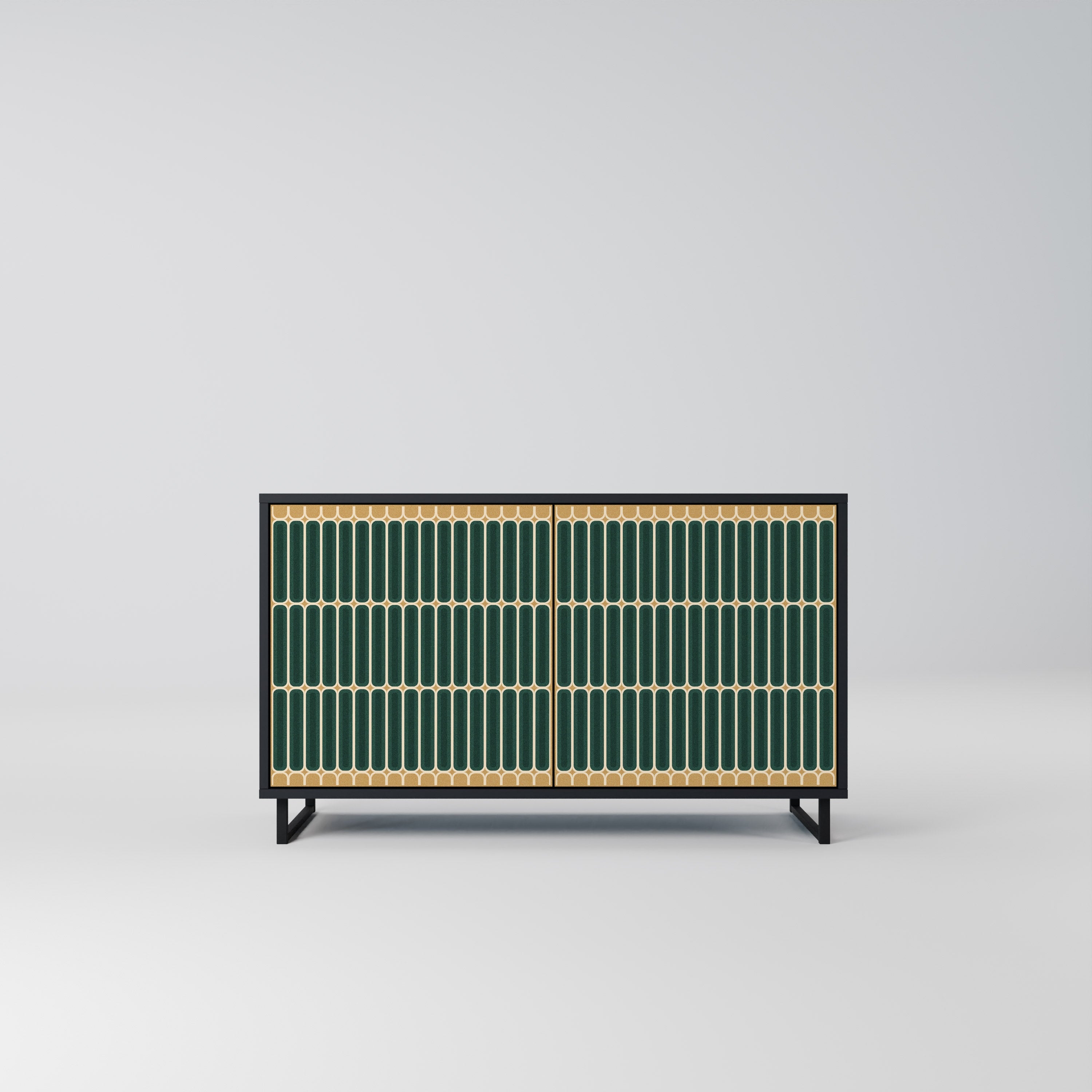 ILUSION GATE Aparador de 2 Portas em Acabamento Preto