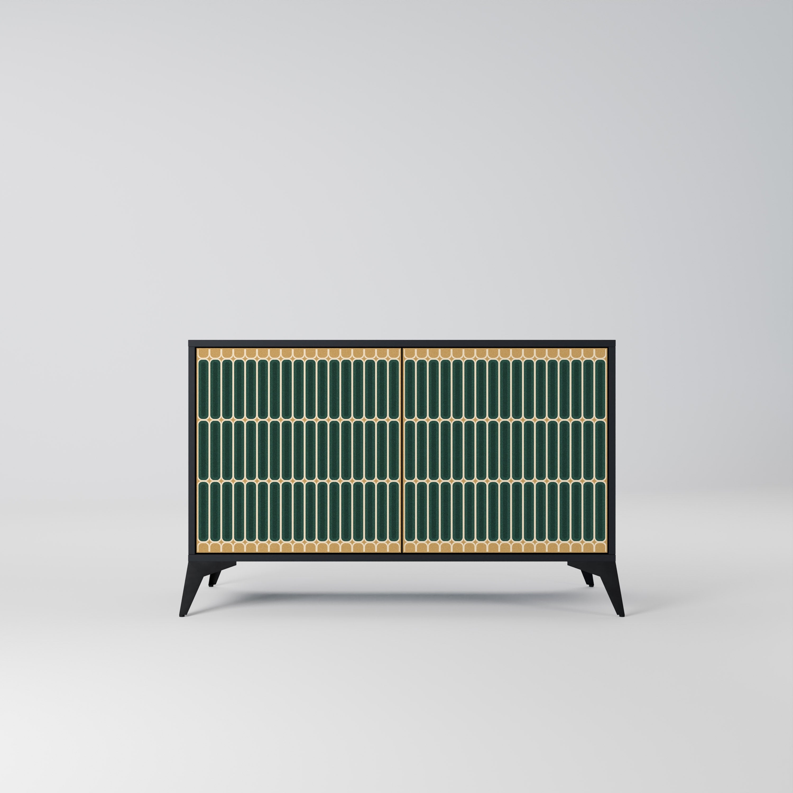 ILUSION GATE Aparador de 2 Portas em Acabamento Preto