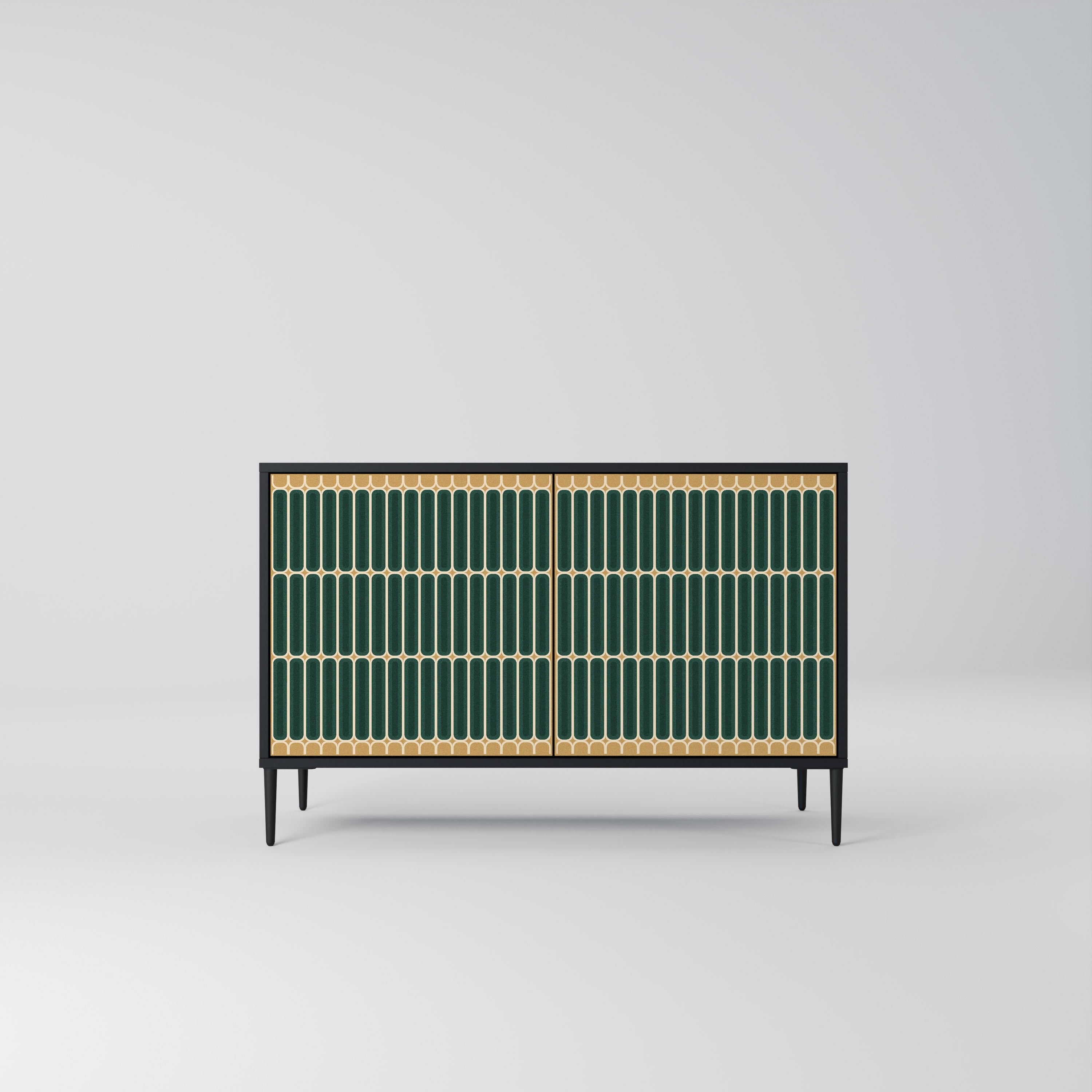 ILUSION GATE Aparador de 2 Portas em Acabamento Preto