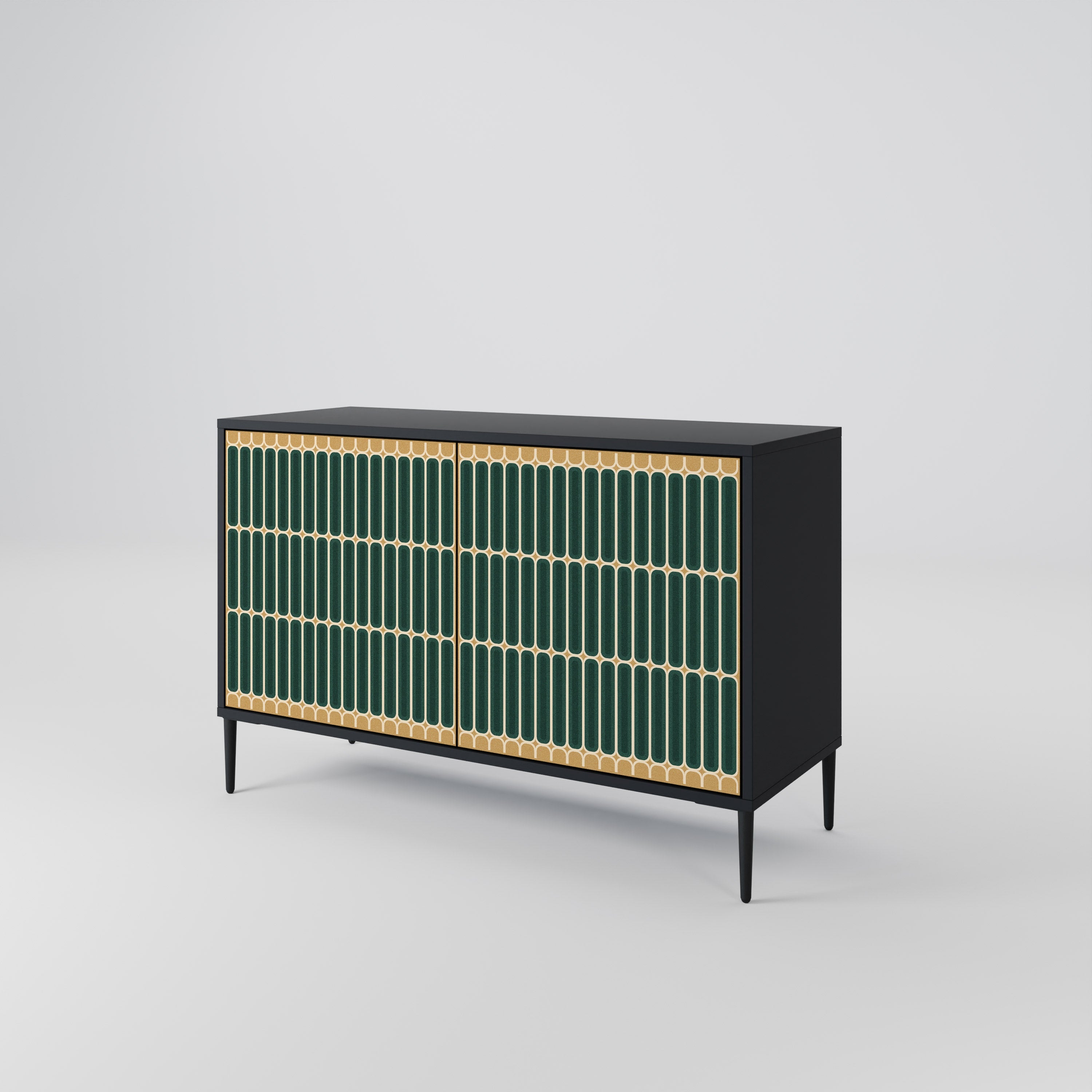 ILUSION GATE Aparador de 2 Portas em Acabamento Preto