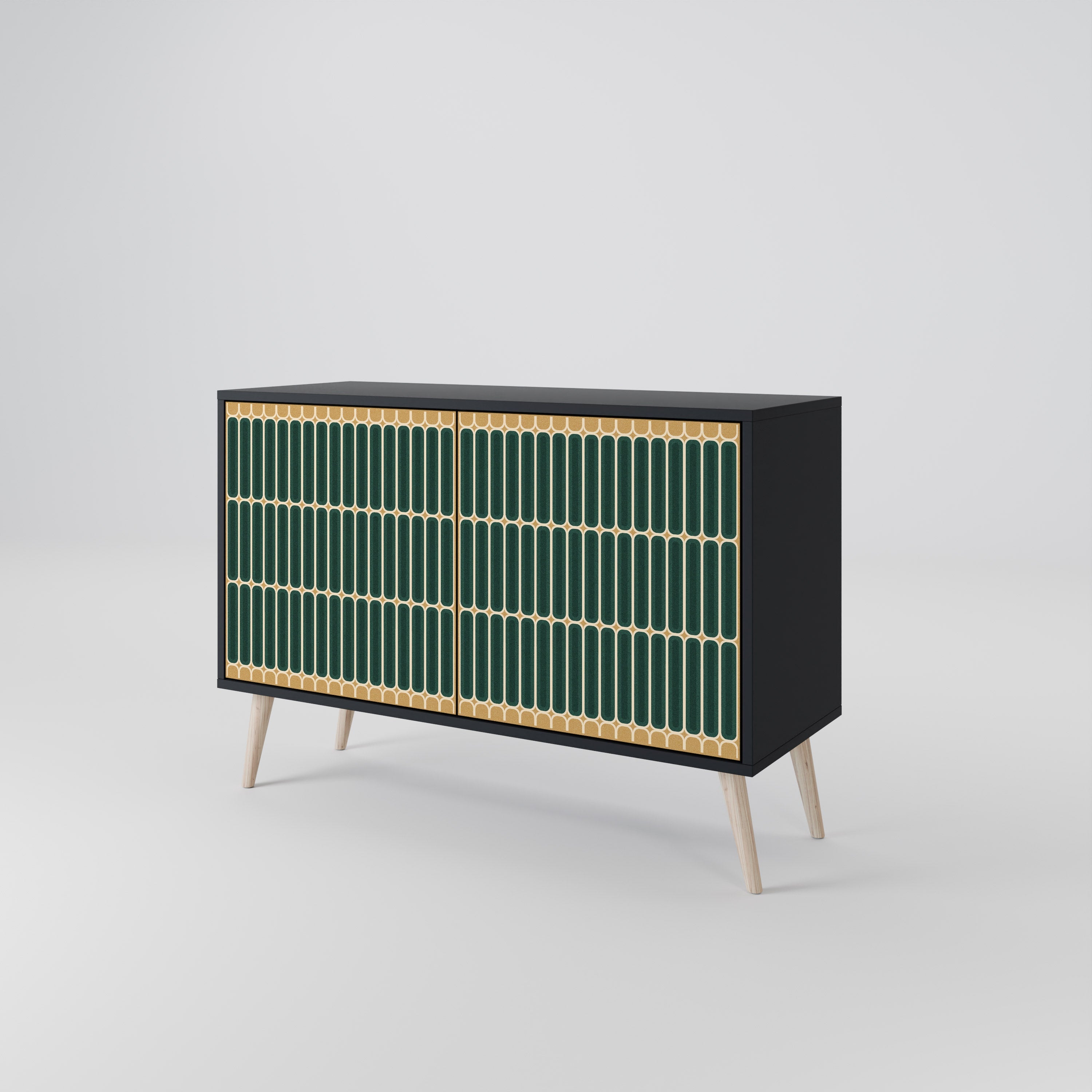 ILUSION GATE 2-Door Sideboard in Black Finish