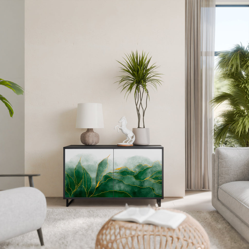 EXPENSIVE NATURE Aparador de 2 Portas em Acabamento Preto