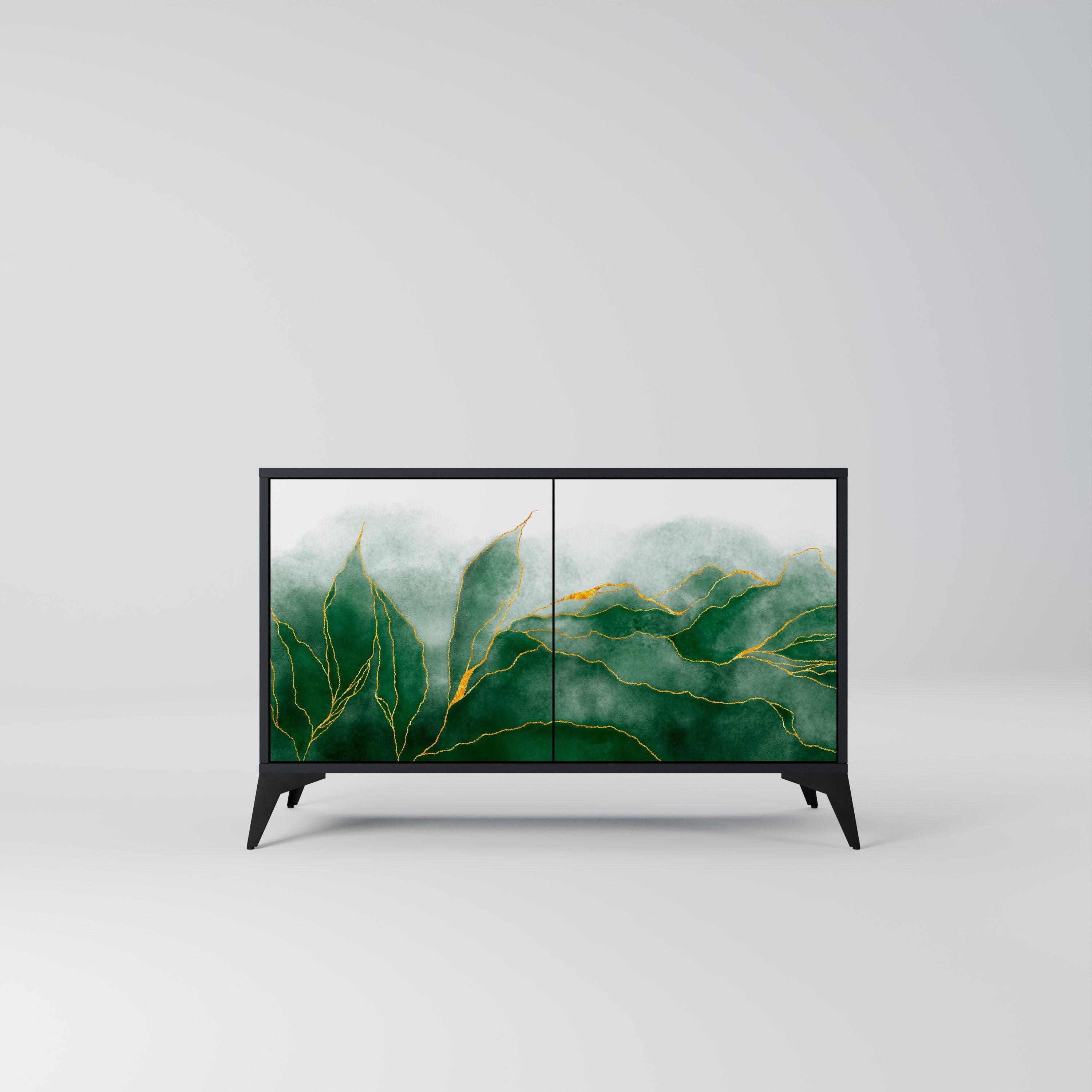 EXPENSIVE NATURE Aparador de 2 Portas em Acabamento Preto