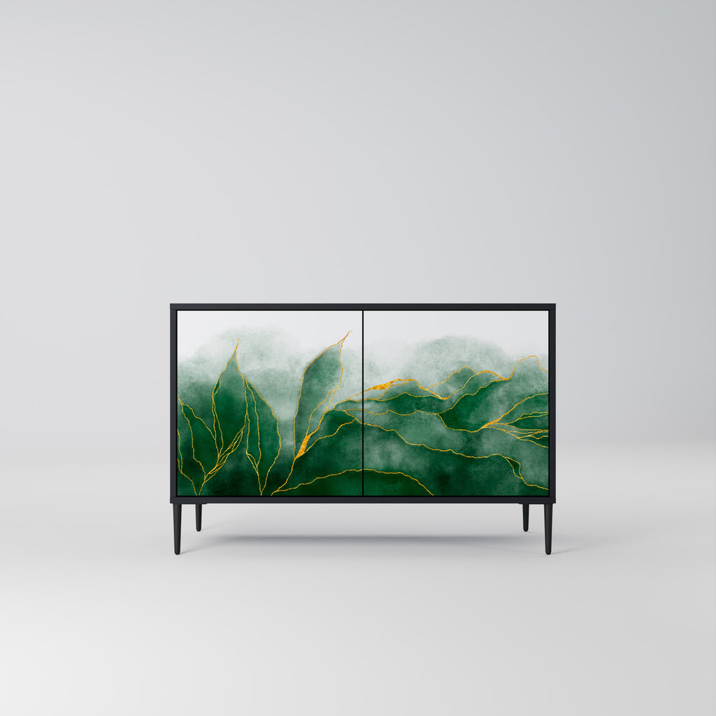 EXPENSIVE NATURE Aparador de 2 Portas em Acabamento Preto