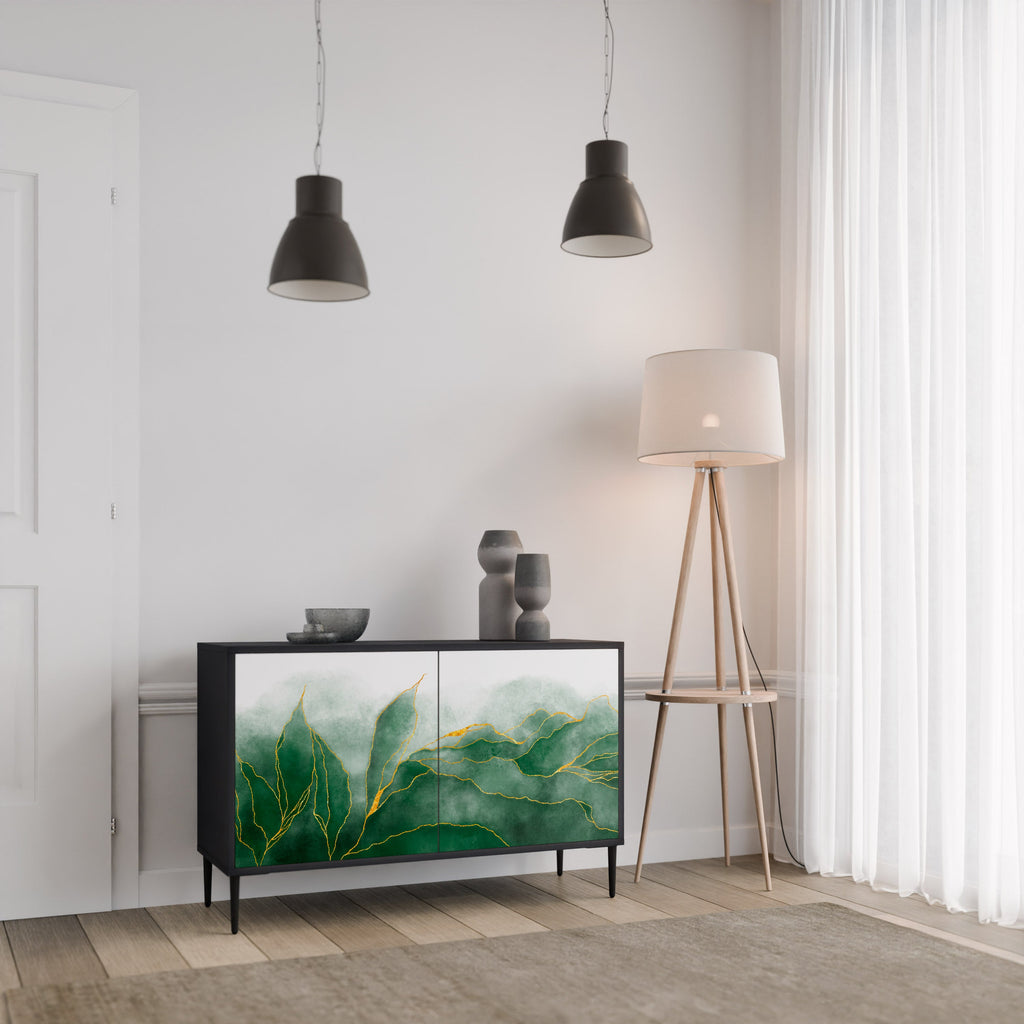 EXPENSIVE NATURE Aparador de 2 Portas em Acabamento Preto