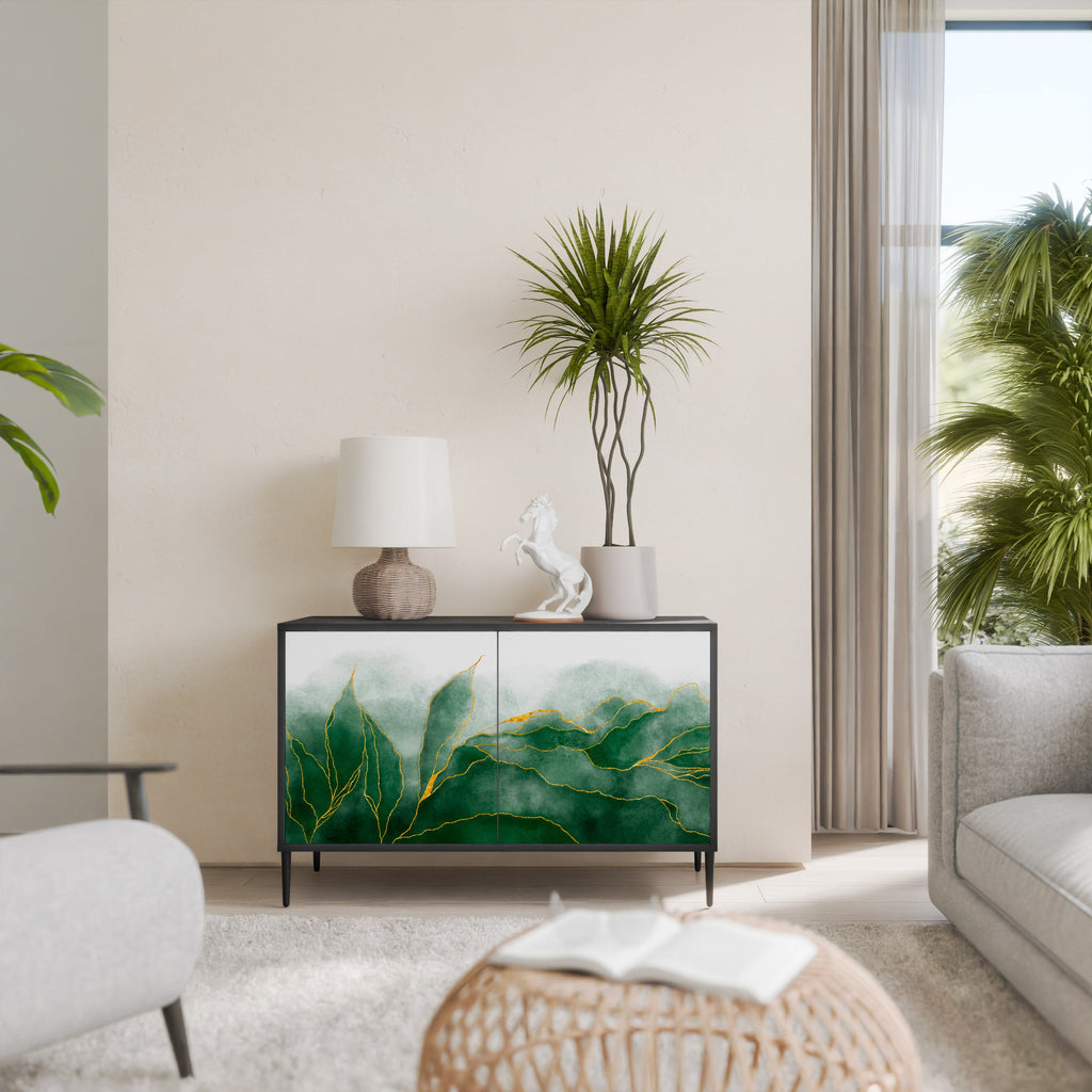 EXPENSIVE NATURE Aparador de 2 Portas em Acabamento Preto