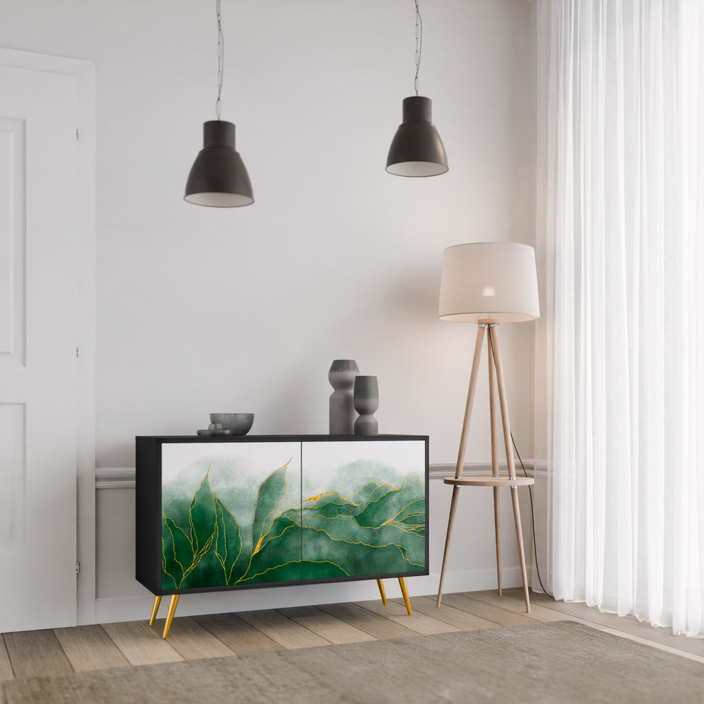 EXPENSIVE NATURE Aparador de 2 Portas em Acabamento Preto