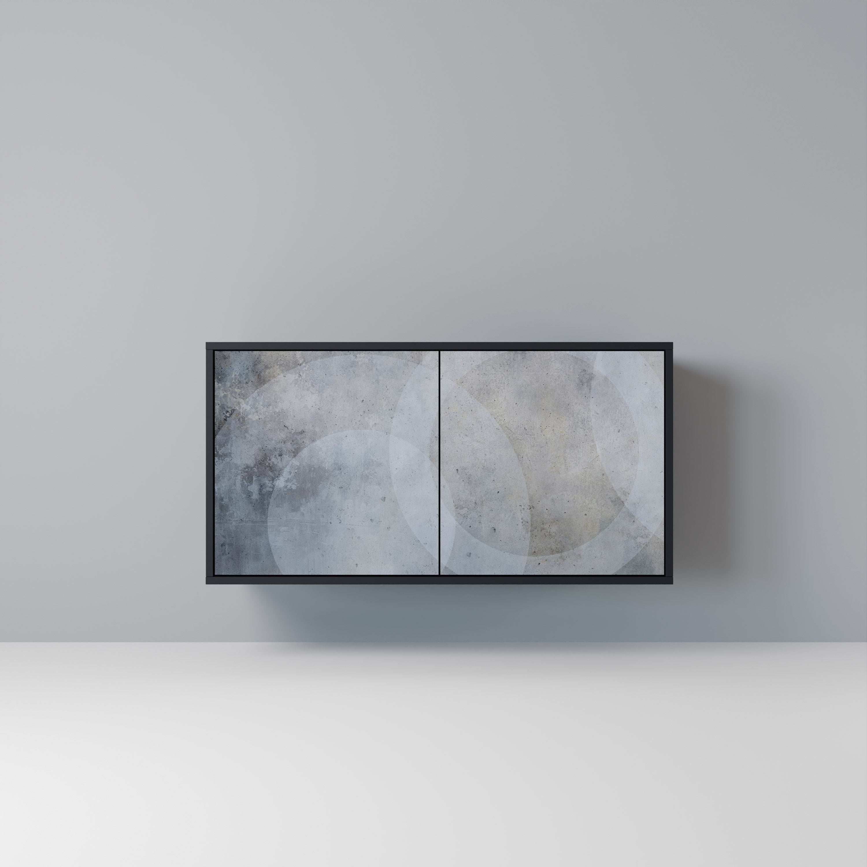 MUTED ARC Aparador de 2 Portas em Acabamento Preto