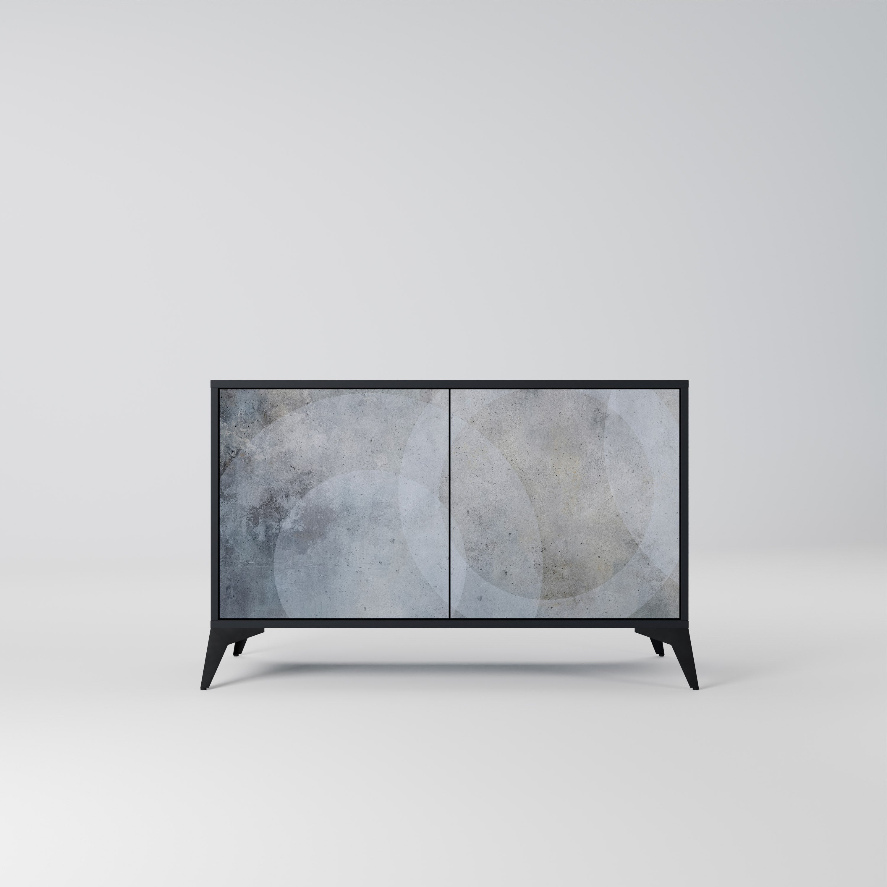 MUTED ARC Aparador de 2 Portas em Acabamento Preto