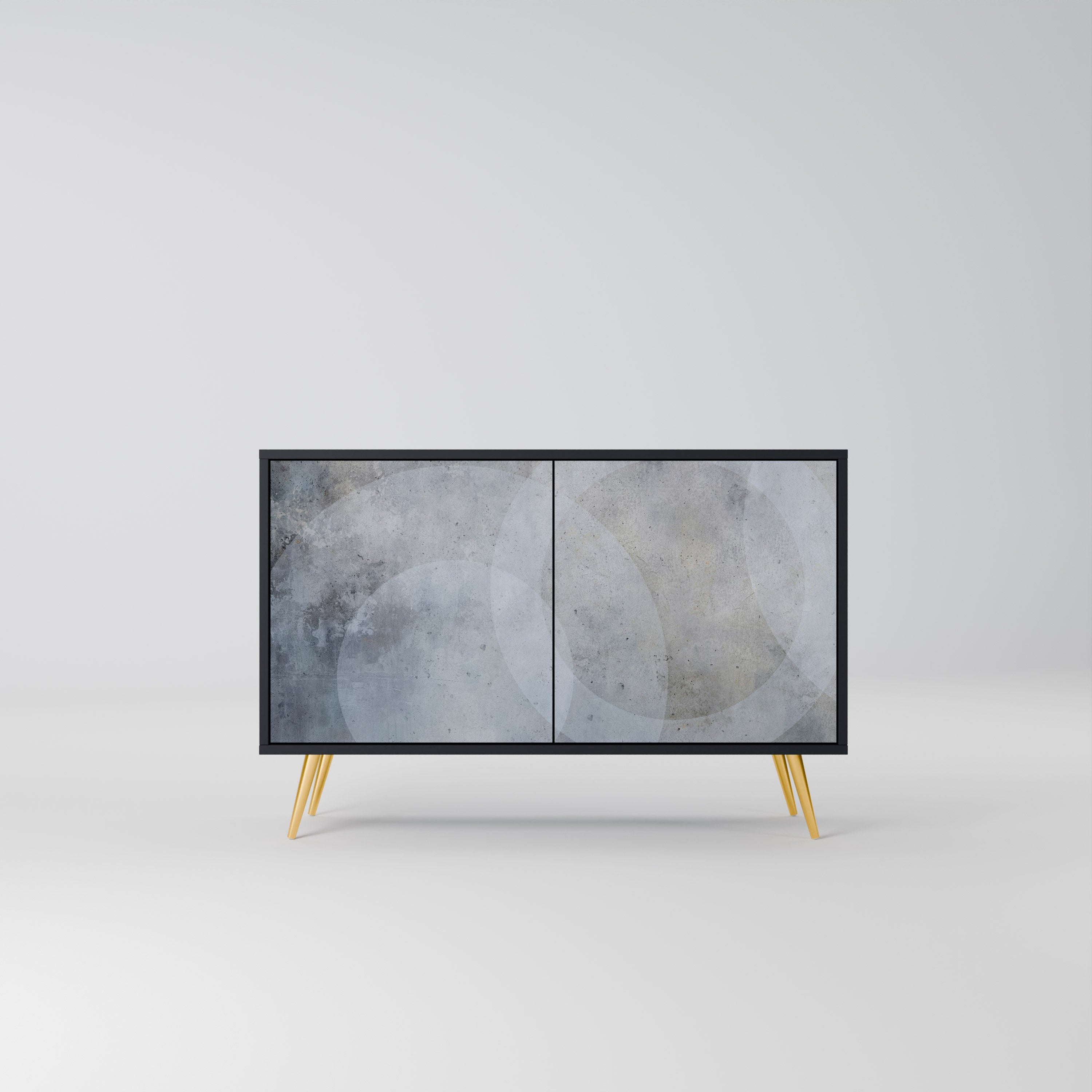 MUTED ARC Aparador de 2 Portas em Acabamento Preto