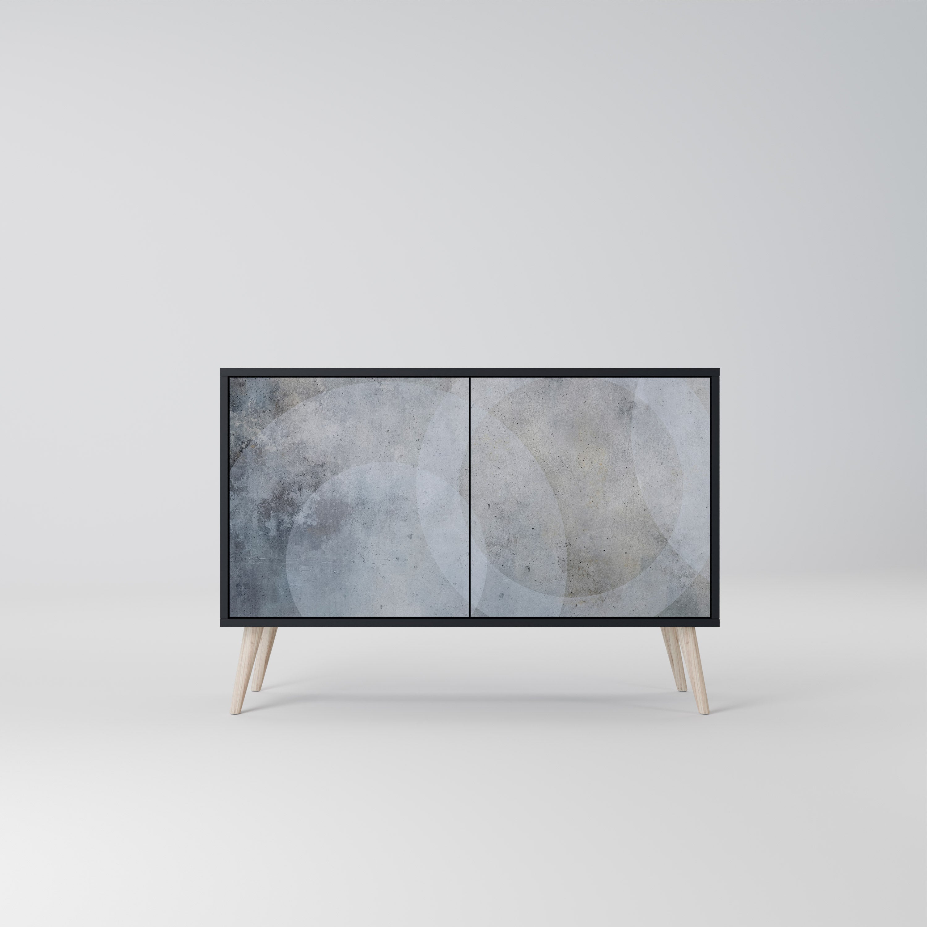 MUTED ARC Aparador de 2 Portas em Acabamento Preto