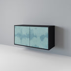 SKY WASH Aparador de 2 Portas em Acabamento Preto