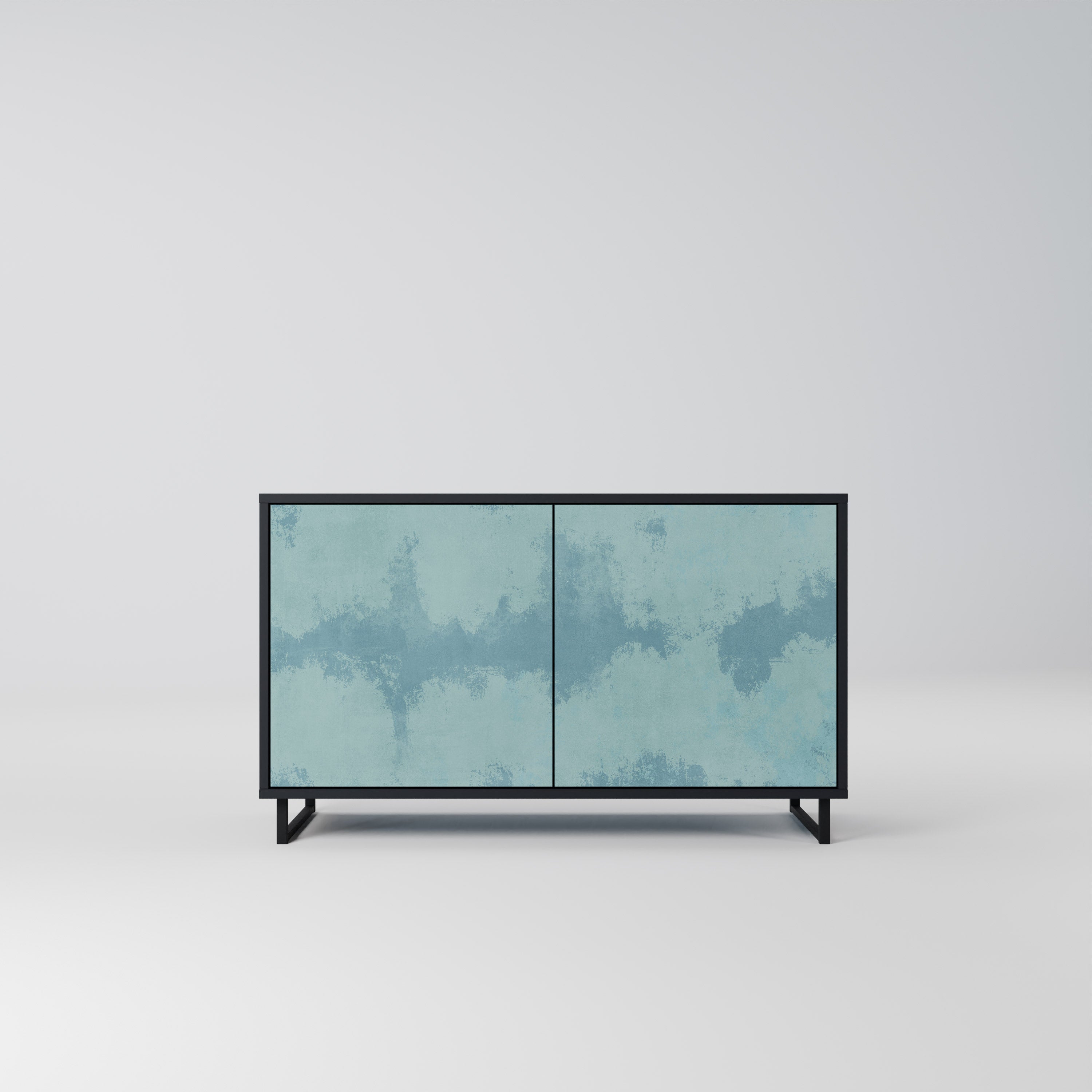 SKY WASH Aparador de 2 Portas em Acabamento Preto