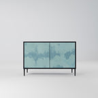 SKY WASH Aparador de 2 Portas em Acabamento Preto