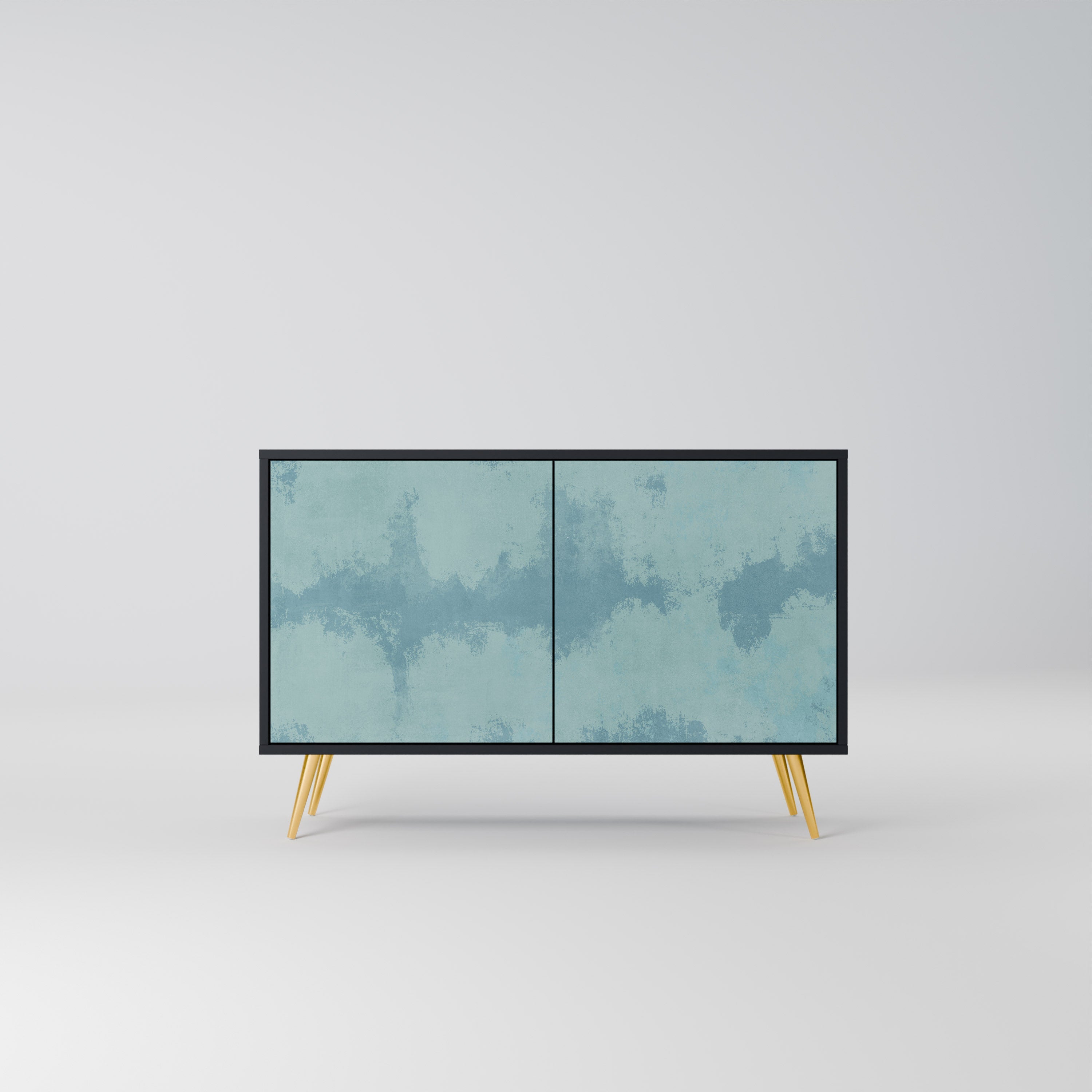 SKY WASH Aparador de 2 Portas em Acabamento Preto