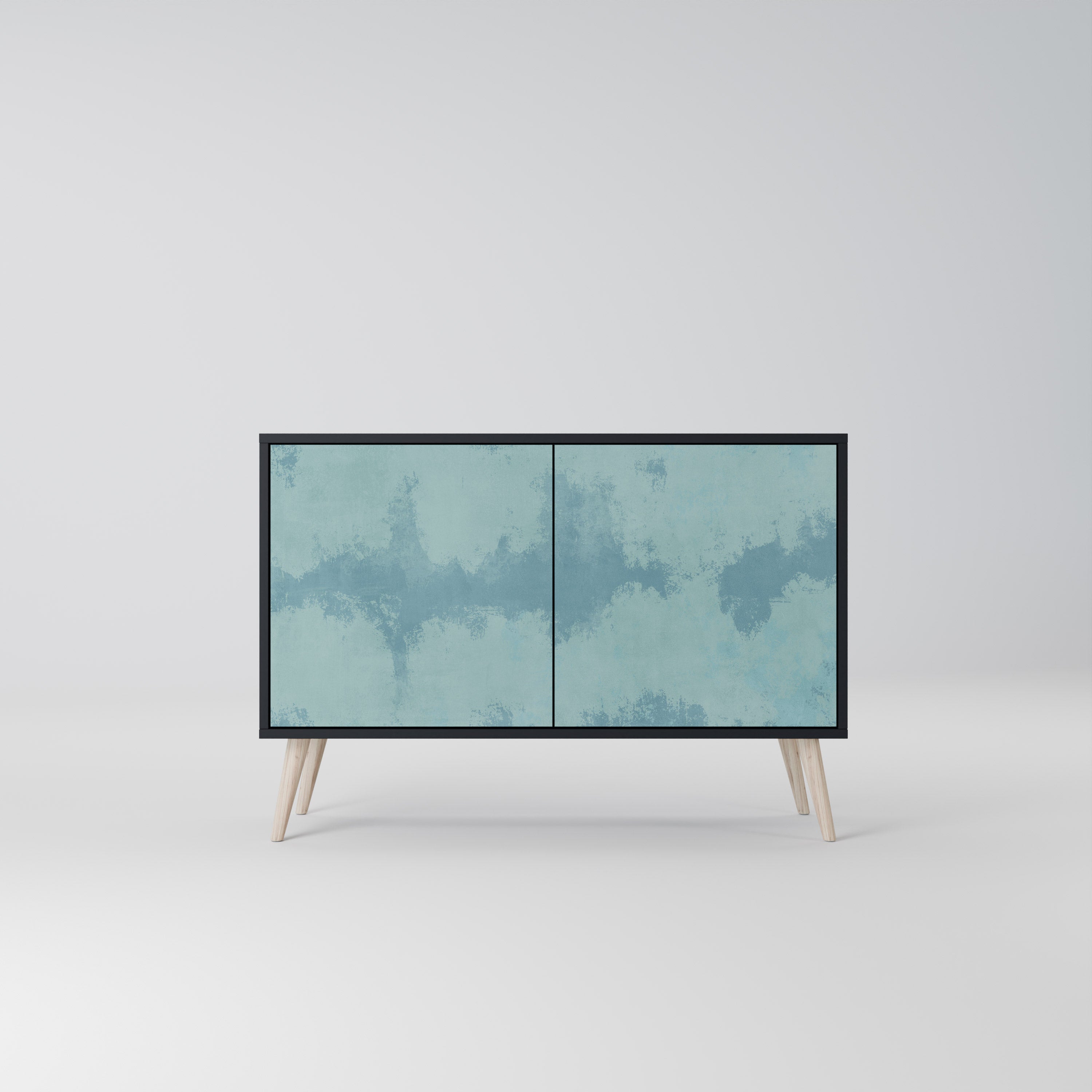 SKY WASH Aparador de 2 Portas em Acabamento Preto