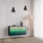 NORTHERN LIGHTS Aparador de 2 Portas em Acabamento Preto