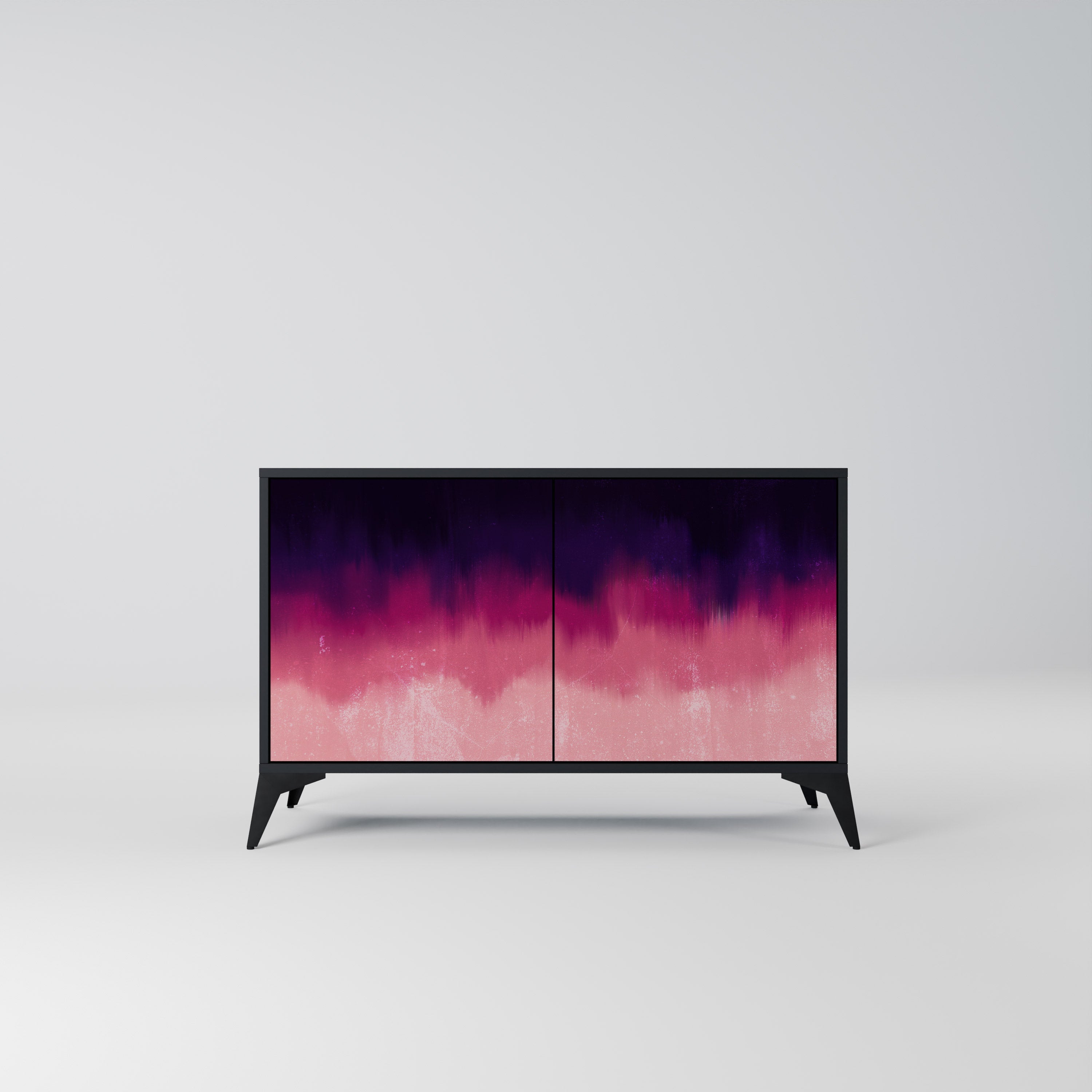 AURORA BOREALIS Aparador de 2 Portas em Acabamento Preto