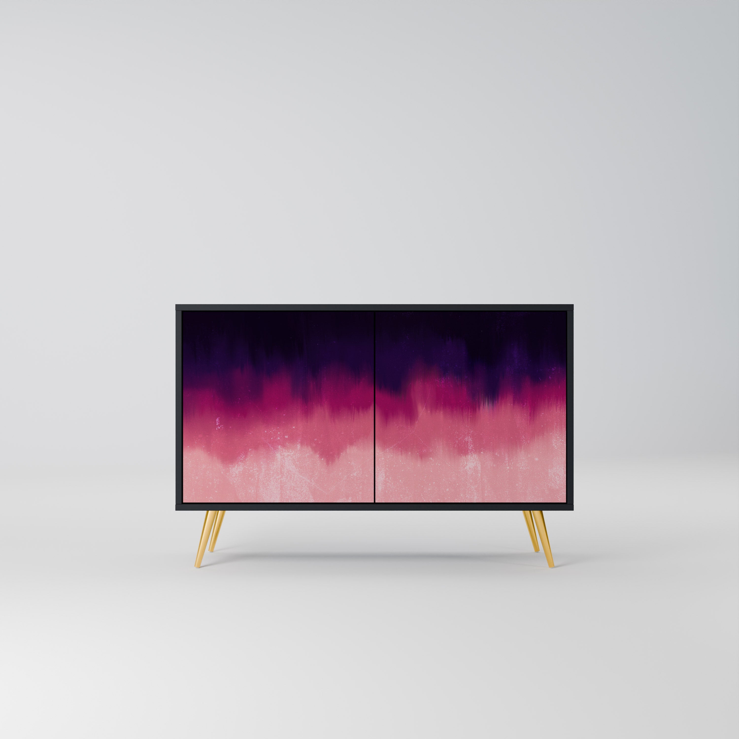 AURORA BOREALIS Aparador de 2 Portas em Acabamento Preto