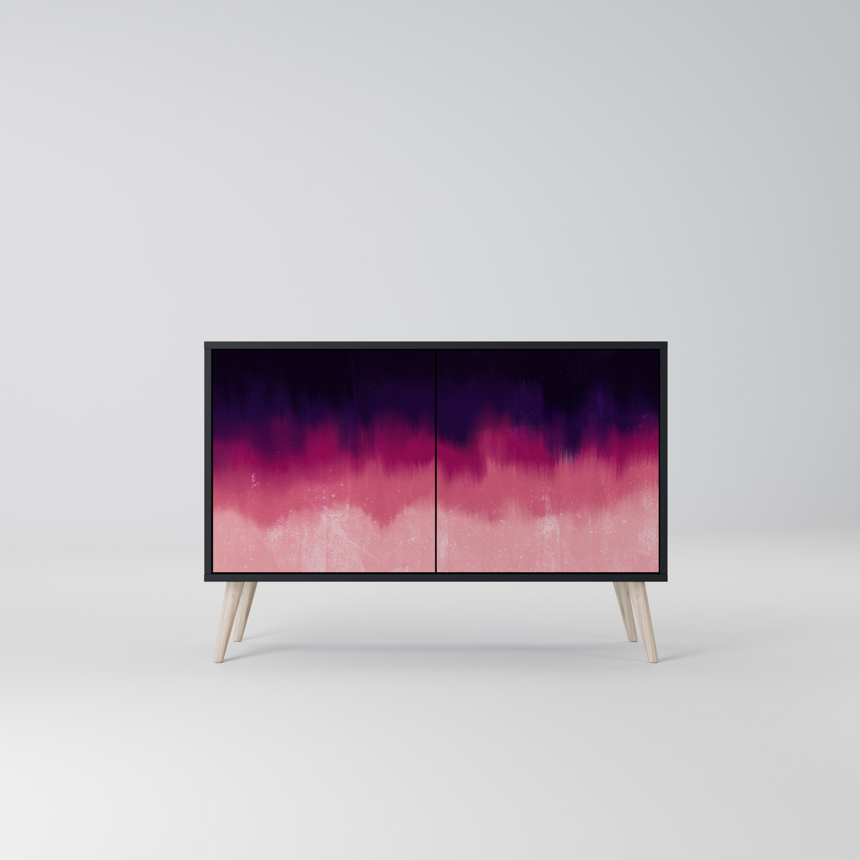 AURORA BOREALIS Aparador de 2 Portas em Acabamento Preto