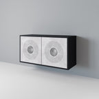 SOLID CIRCLES Aparador de 2 Portas em Acabamento Preto