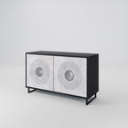 SOLID CIRCLES Aparador de 2 Portas em Acabamento Preto