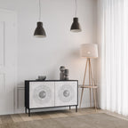 SOLID CIRCLES Aparador de 2 Portas em Acabamento Preto