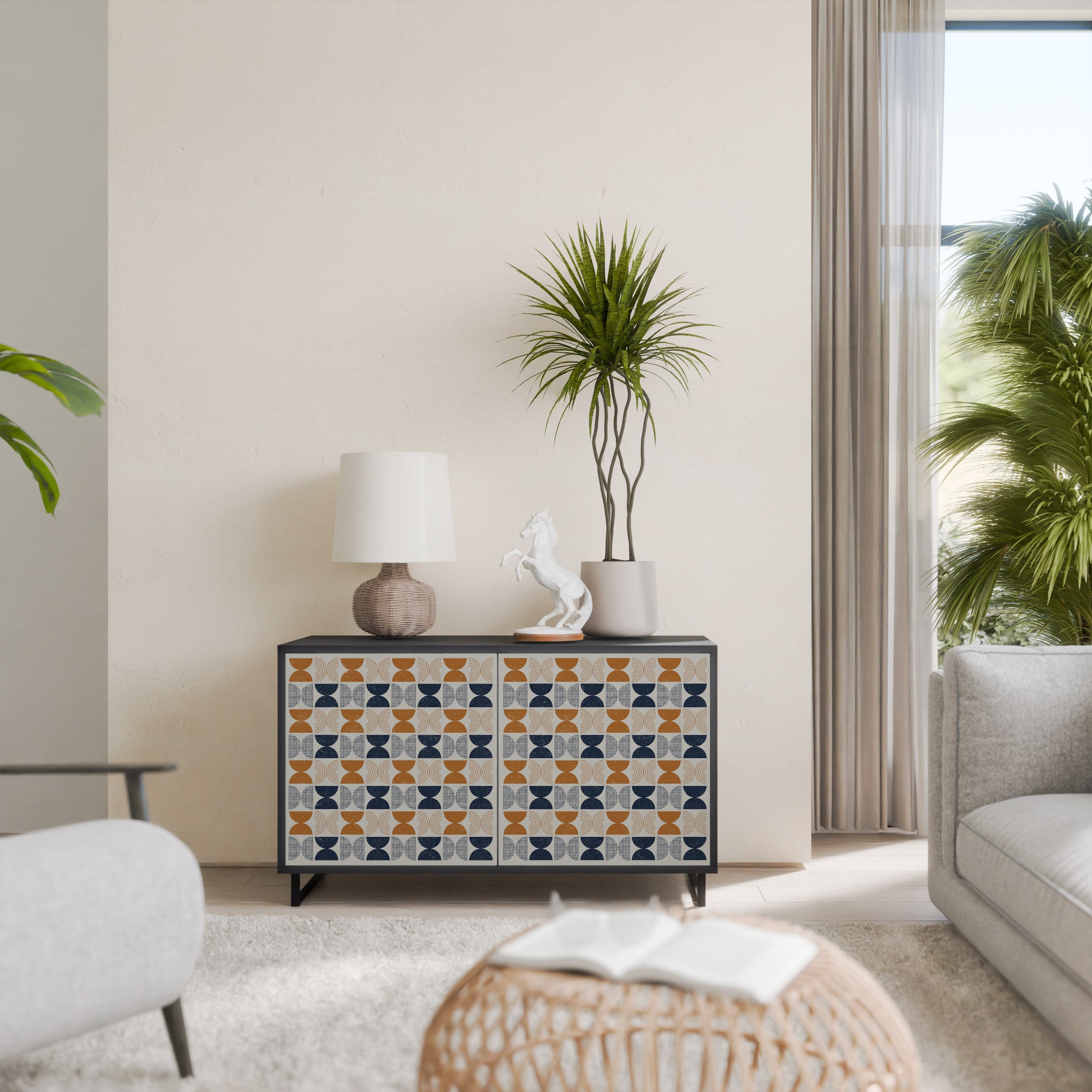 REFLECTION RANGE Aparador de 2 Portas em Acabamento Preto