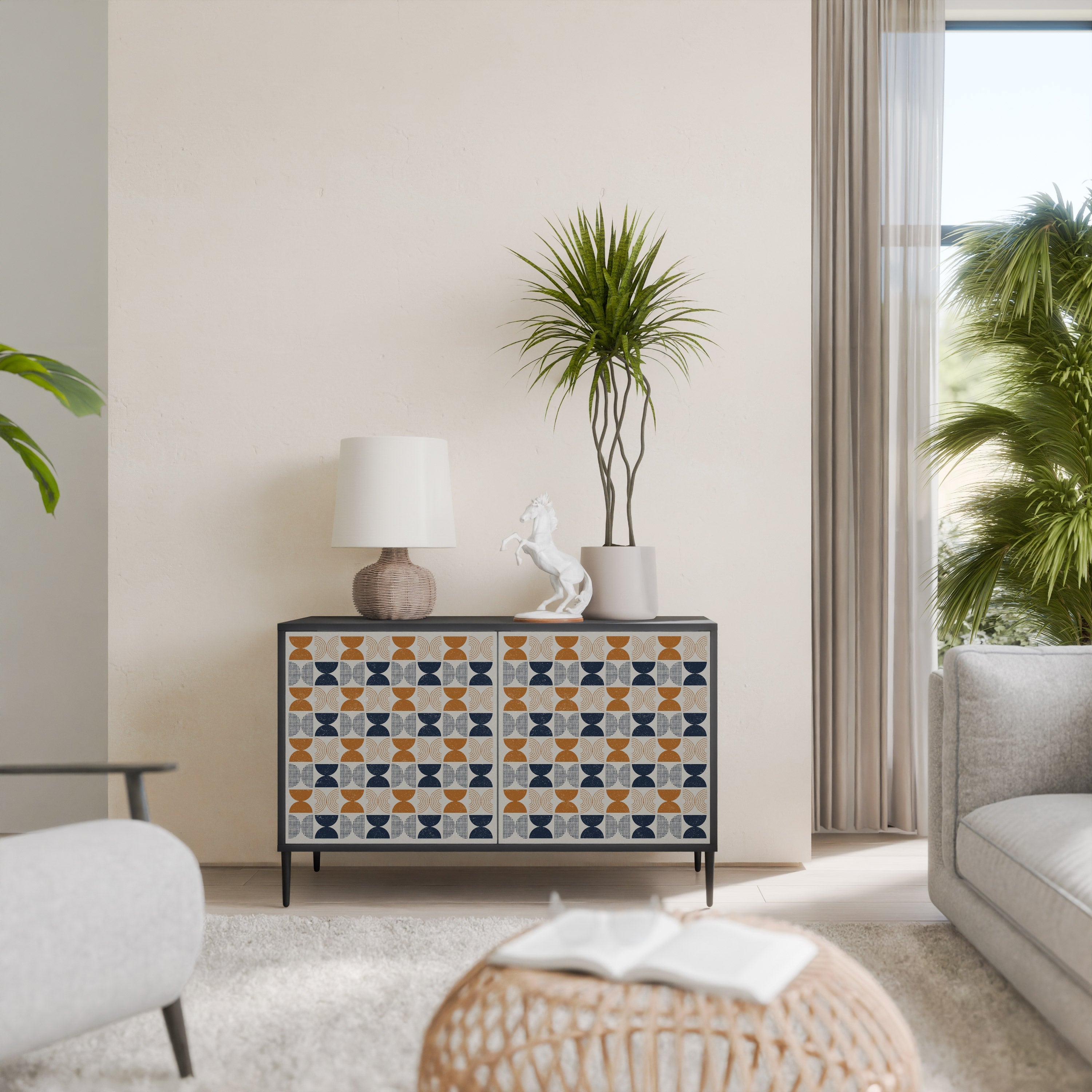 REFLECTION RANGE Aparador de 2 Portas em Acabamento Preto