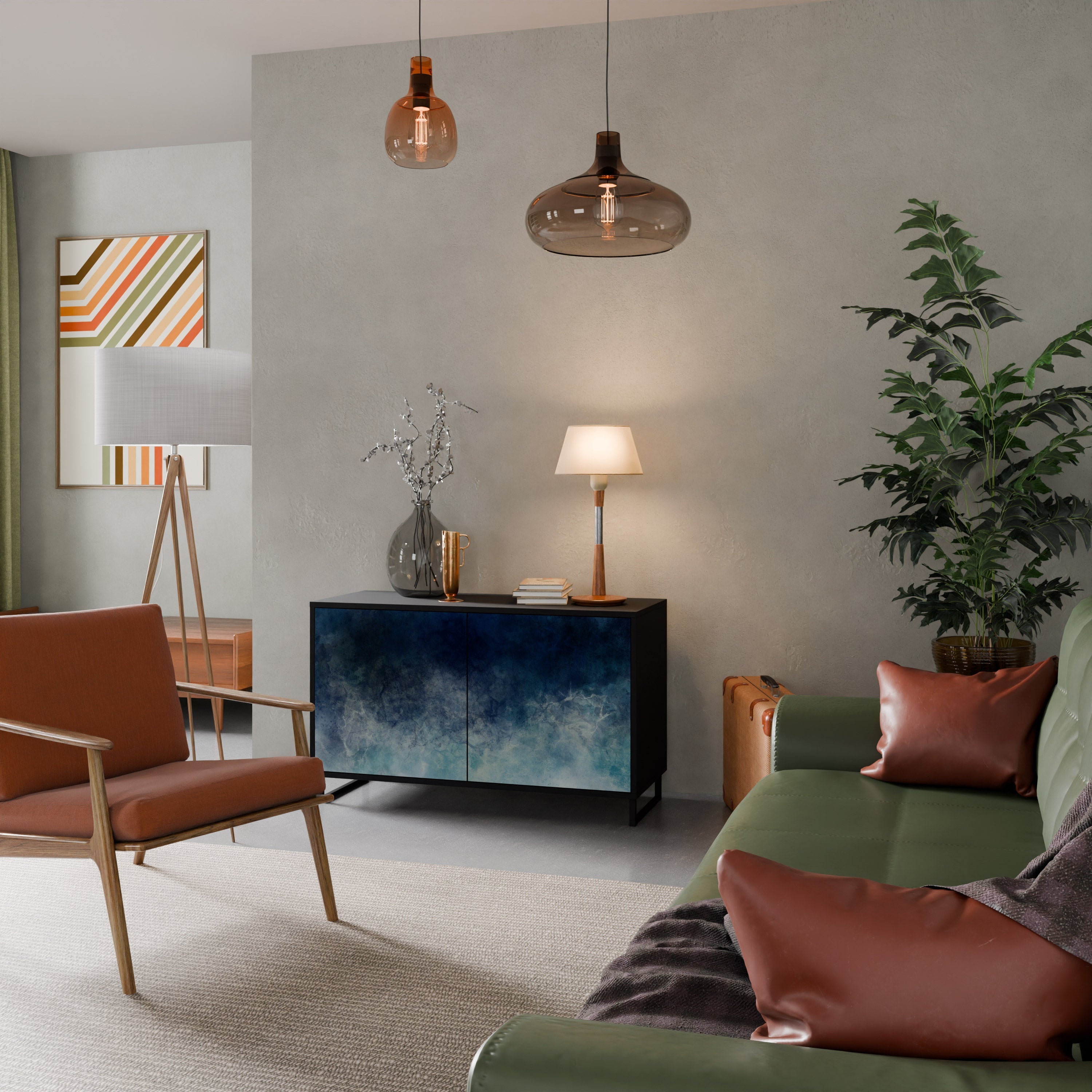 CELESTIAL FALL Aparador de 2 Portas em Acabamento Preto