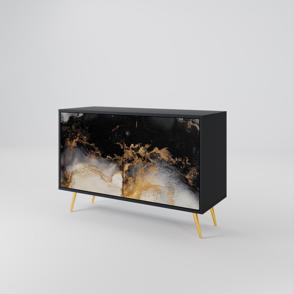MARBLE OF TOMMORROW 2-Door Sideboard in Black Finish