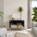 MARBLE OF TOMMORROW 2-Door Sideboard in Black Finish