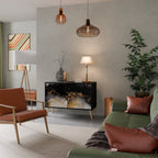 MARBLE OF TOMMORROW 2-Door Sideboard in Black Finish