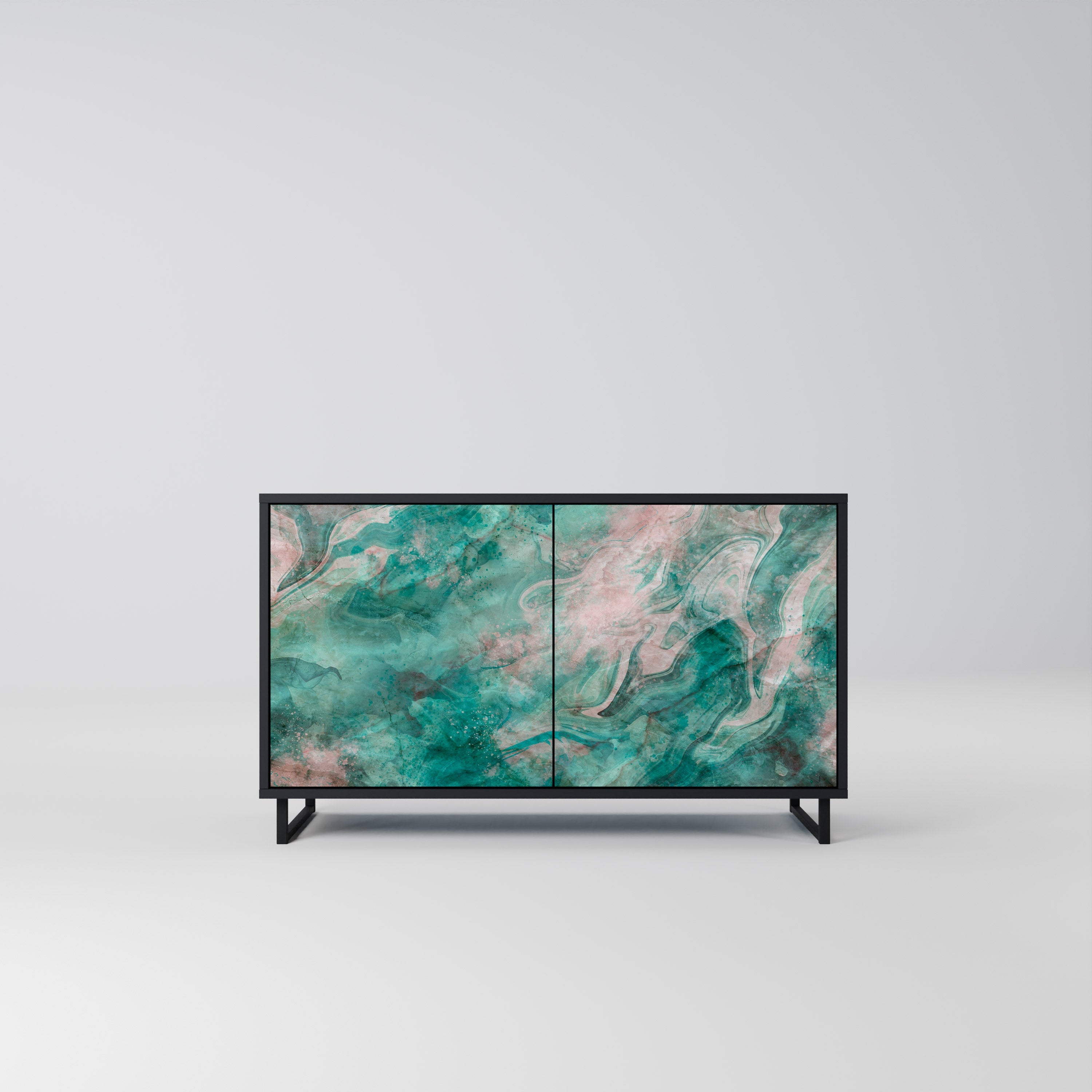 ABSTRACT ALCHEMY Aparador de 2 Portas em Acabamento Preto