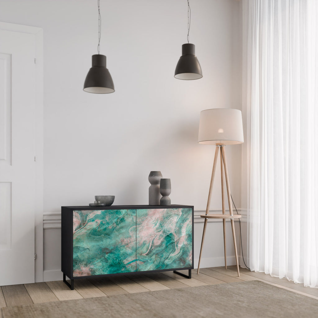 ABSTRACT ALCHEMY Aparador de 2 Portas em Acabamento Preto