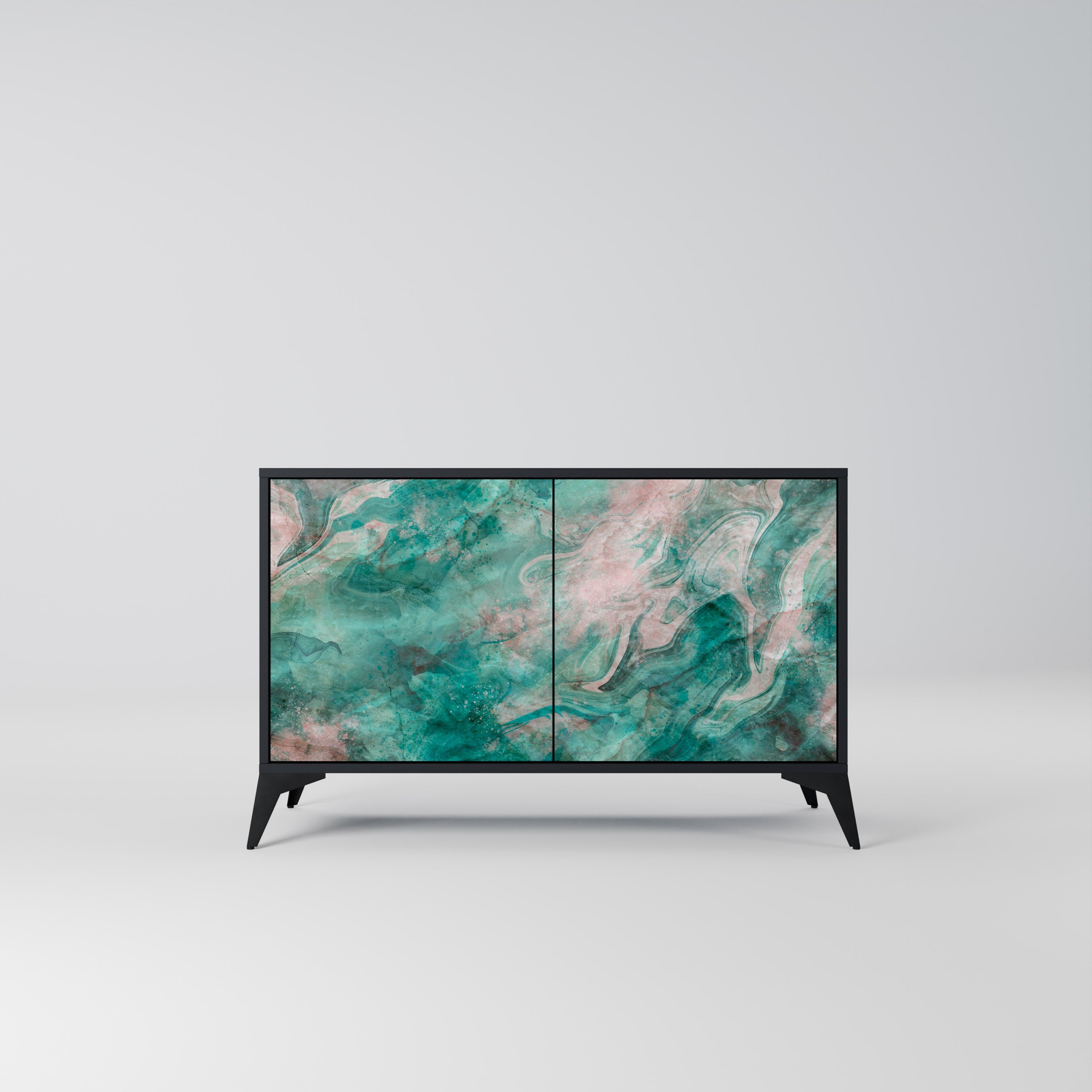 ABSTRACT ALCHEMY Aparador de 2 Portas em Acabamento Preto