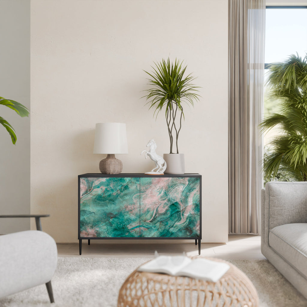 ABSTRACT ALCHEMY Aparador de 2 Portas em Acabamento Preto