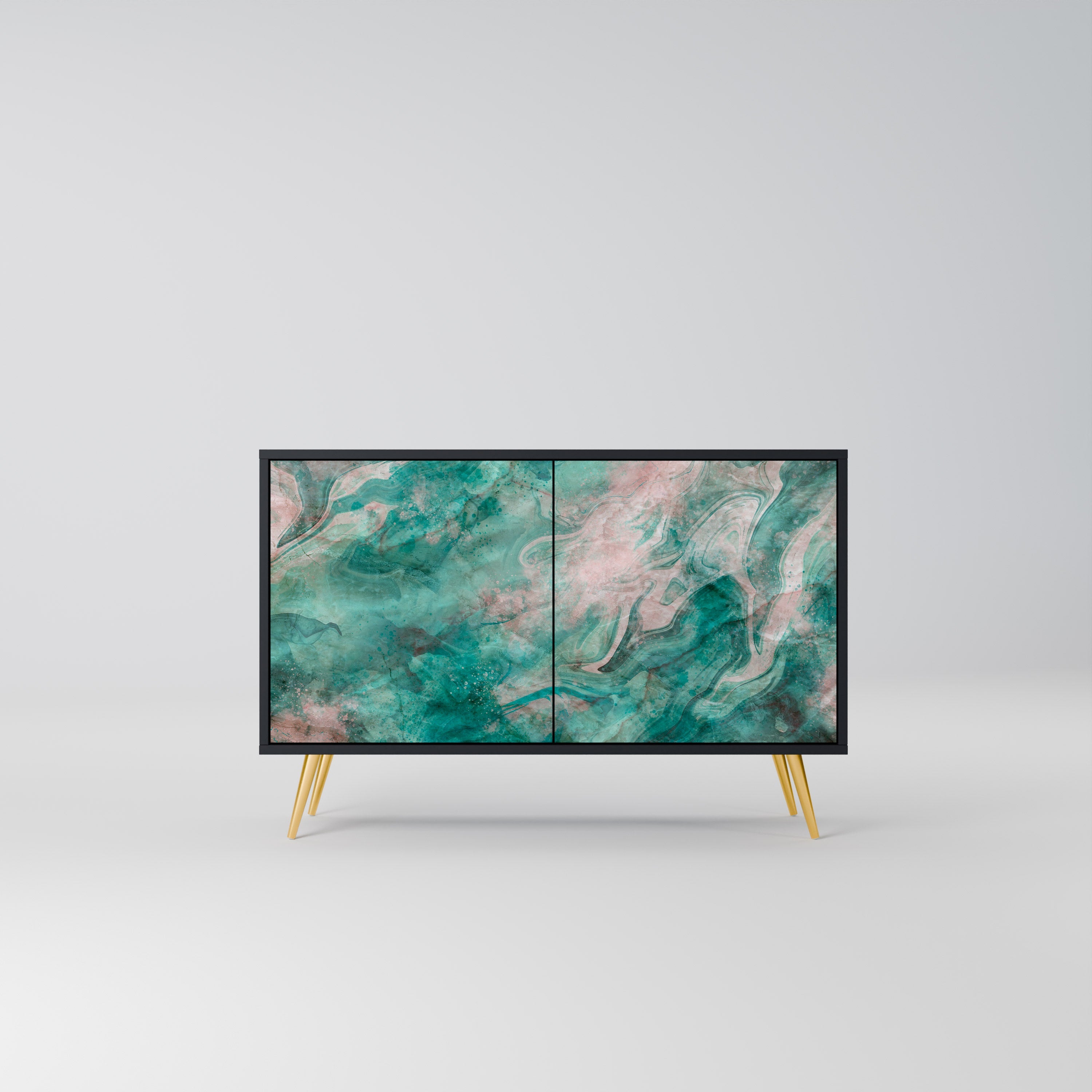 ABSTRACT ALCHEMY Aparador de 2 Portas em Acabamento Preto