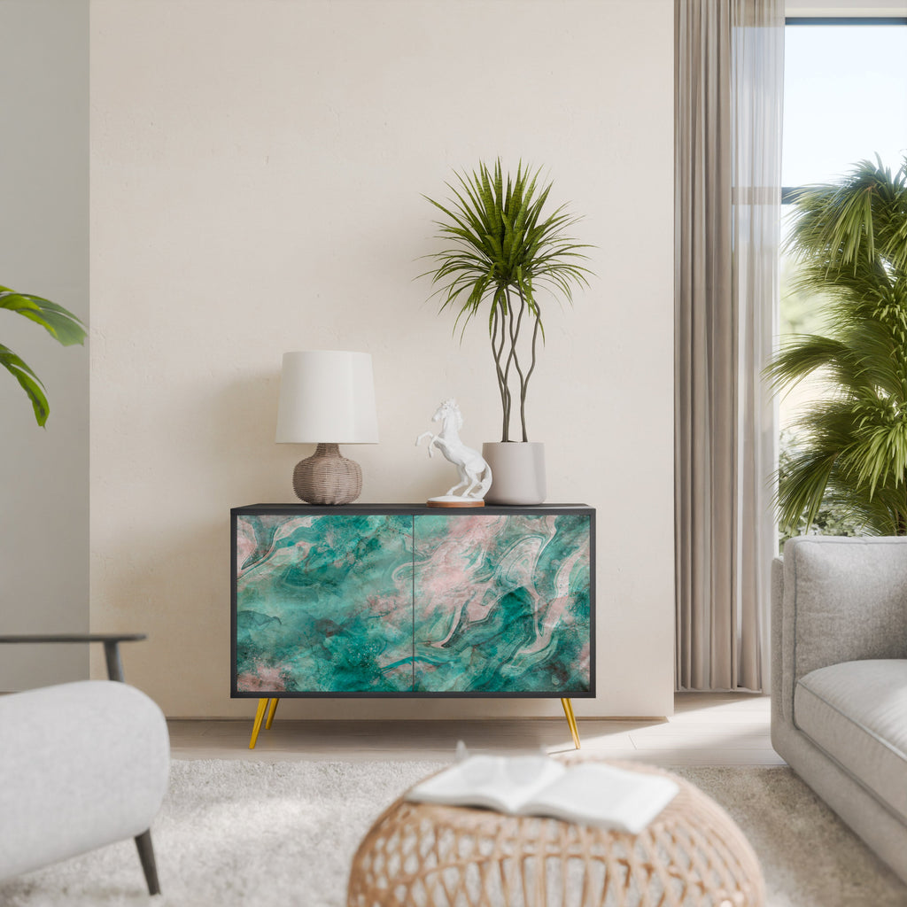 ABSTRACT ALCHEMY Aparador de 2 Portas em Acabamento Preto