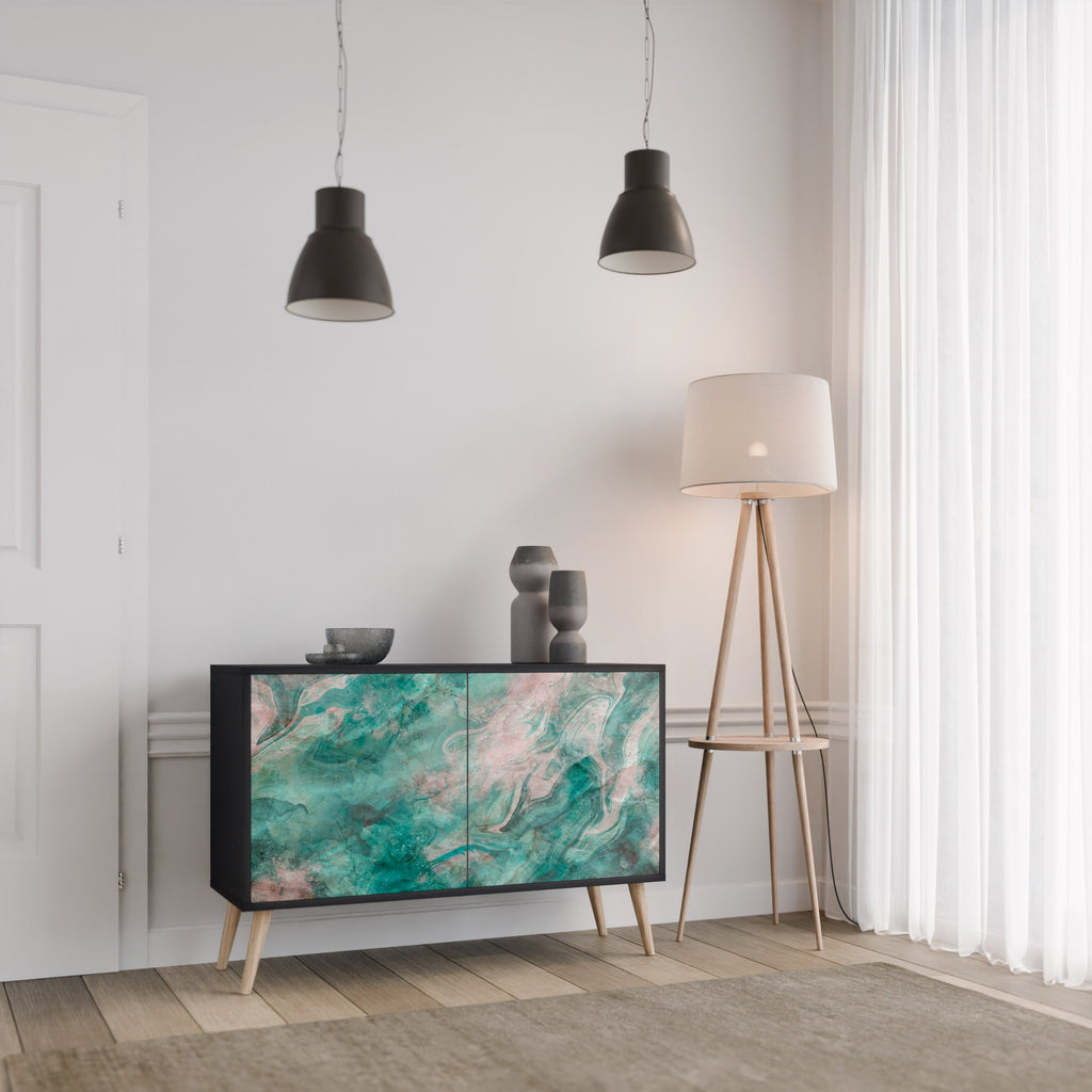 ABSTRACT ALCHEMY Aparador de 2 Portas em Acabamento Preto