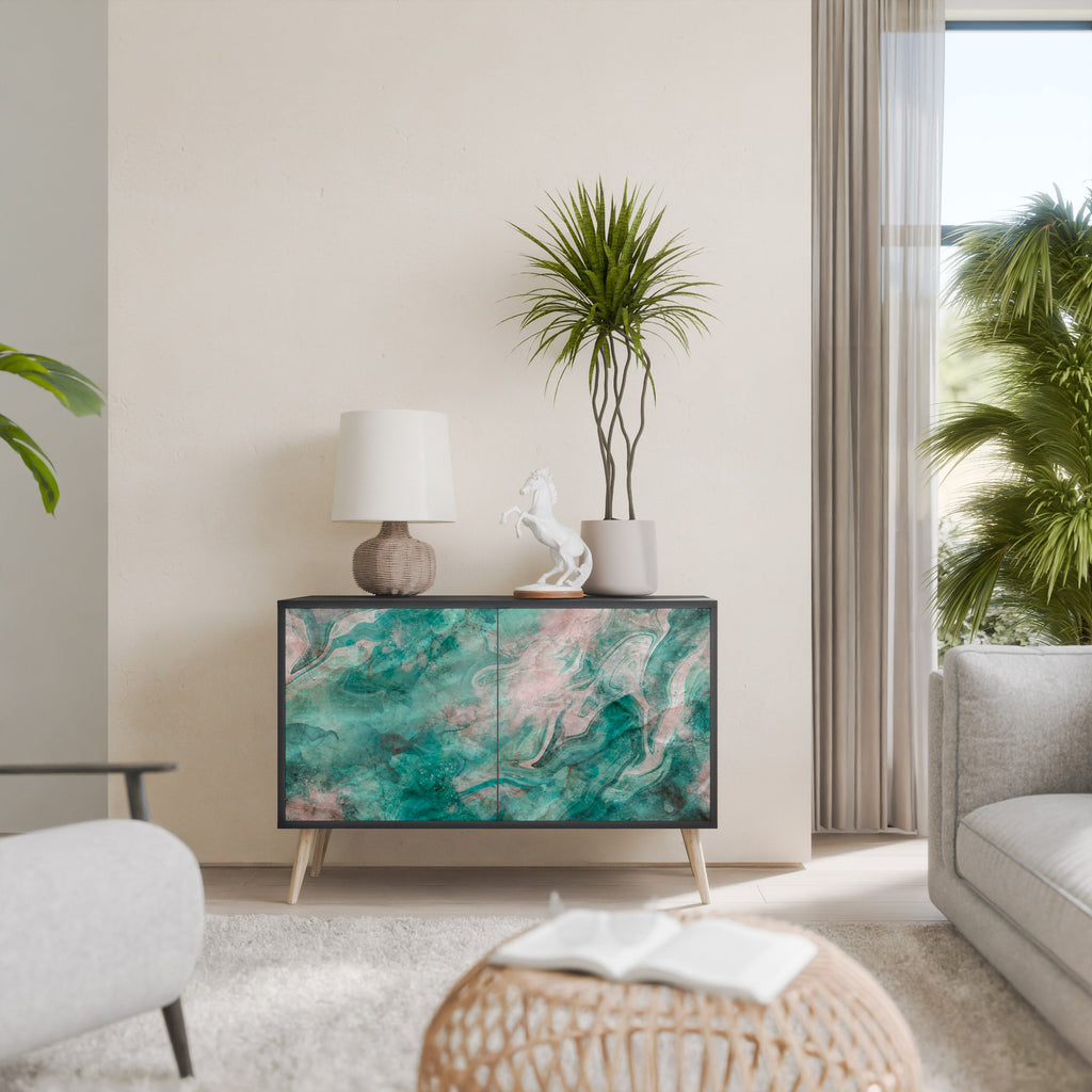 ABSTRACT ALCHEMY Aparador de 2 Portas em Acabamento Preto