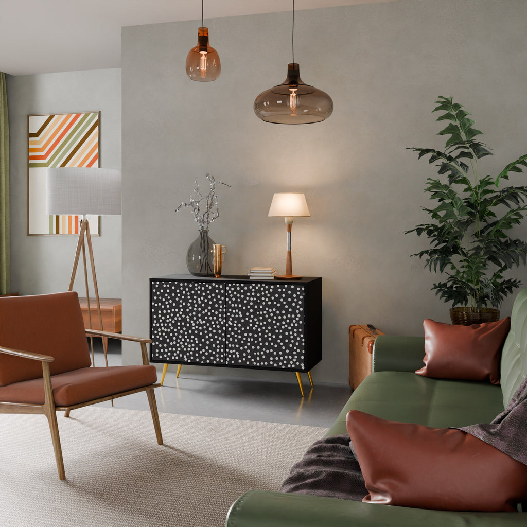 BLINDING LIGHTS Aparador de 2 Portas em Acabamento Preto